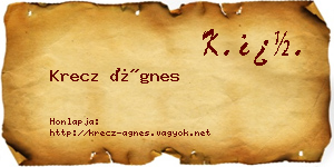 Krecz Ágnes névjegykártya