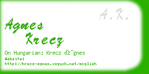 agnes krecz business card